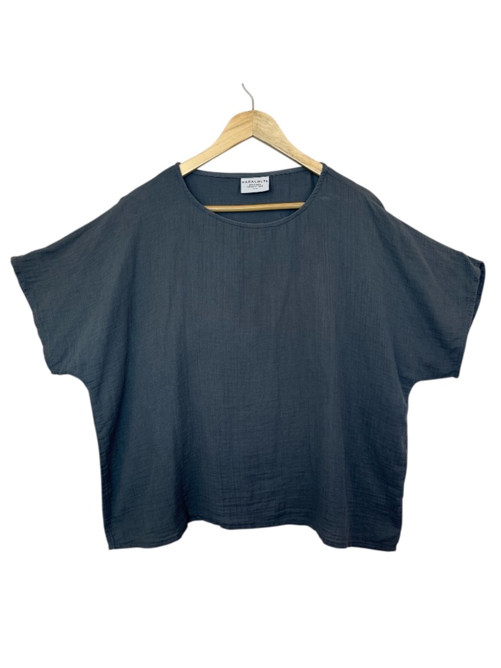 Parachute Organic Cotton Shirt Womens 1X Boxy Gauze Loungewear Crinkled Sleep